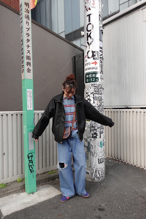 レオパードパッチボーイズデニム